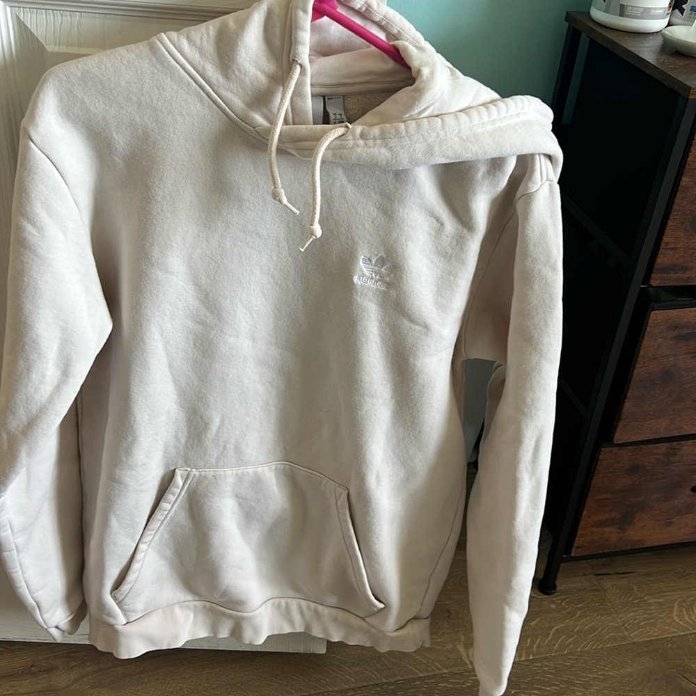 woman’s size Adidas hoodie, cream colored